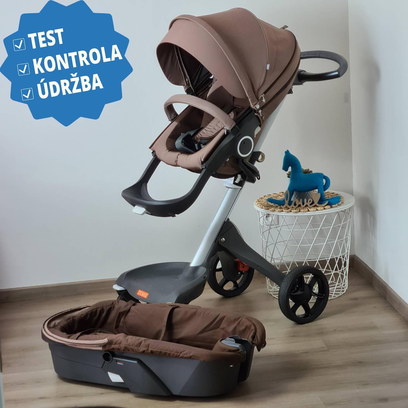 Stokke Xplory V5 Brown s príslušenstvom - preverený kočík + darček batoh