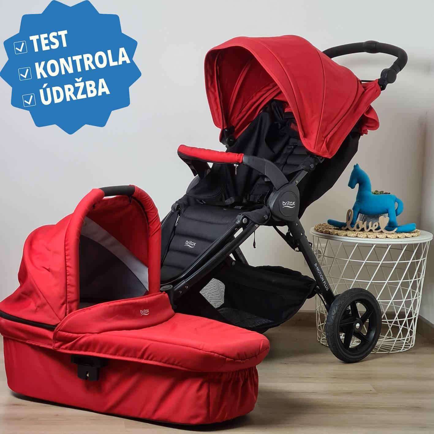 Britax B-Motion 4 Plus Red s príslušenstvom - preverený kočík + darček batoh