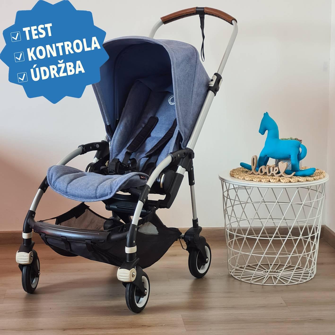 Bugaboo Bee 5 Blue Melange s príslušenstvom - preverený kočík + darček batoh