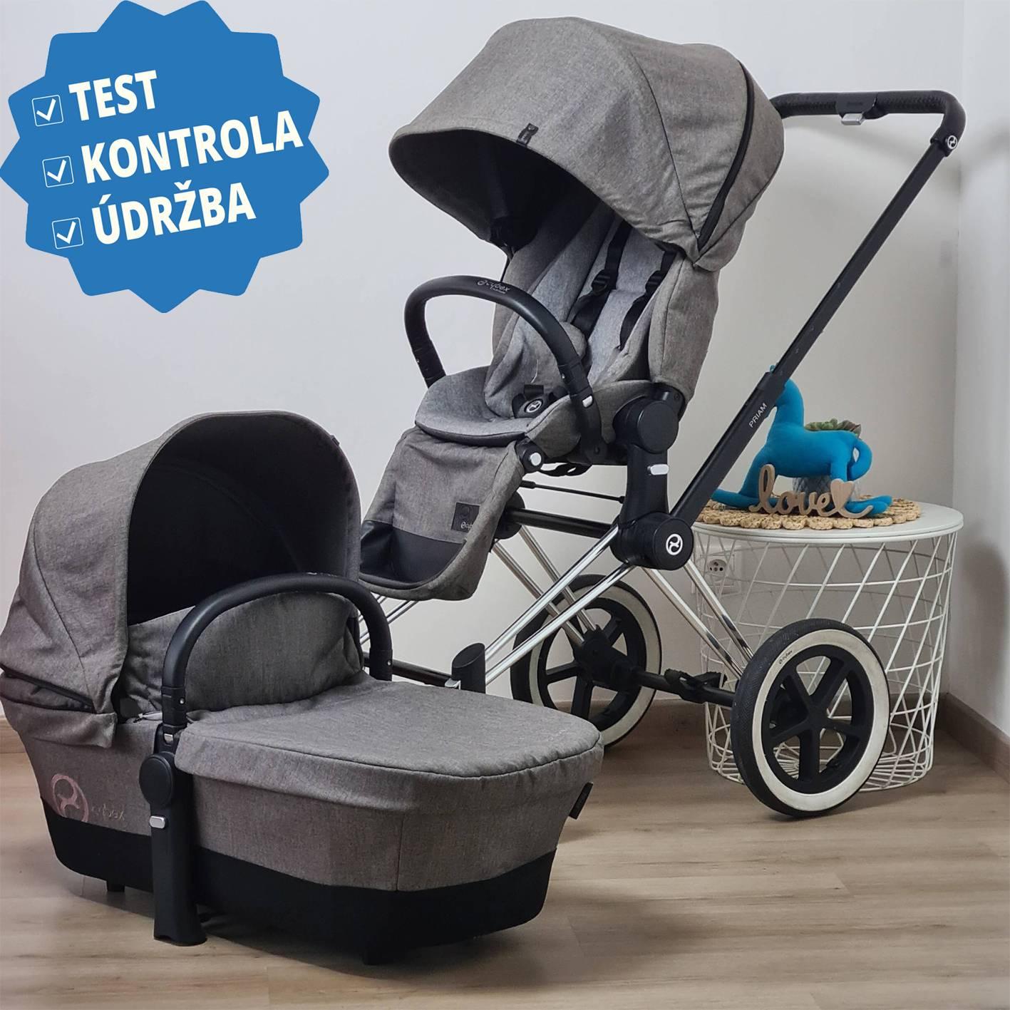 Cybex Priam (Lux Seat) Grey s príslušenstvom - preverený kočík + darček batoh